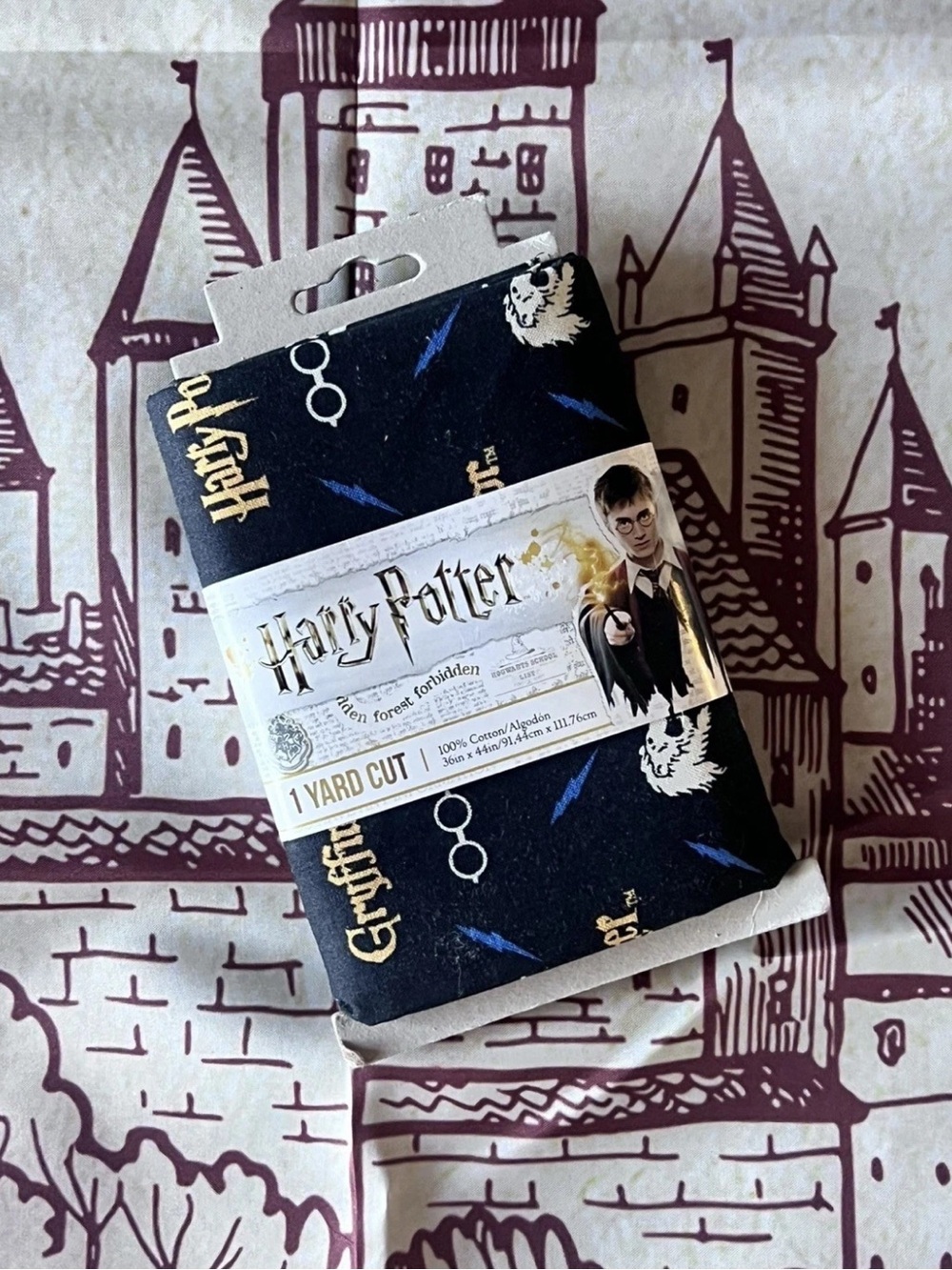 Licensed Harry Potter Gryffindor Premium 100% Cotton 1 Yard Cut 36" x 44" Fabric